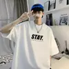 Nova Camiseta de Manga Curta Solta de Verão para Homens, Camisa Básica Versátil Casual da Moda, Top Juvenil de Tamanho Grande, Armazém Lightning
