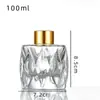 Frasco de aromaterapia de vidro de 100ml, frasco dispensador de óleo essencial de perfume sem chama de alta qualidade, frasco de vidro de aromaterapia redondo para carro