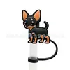 Nuevo protector de pajita de cachorro de dibujos animados tapa de pajita de 10 MM tapón de polvo de silicona decoración de pajita de fiesta de dibujos animados linda cruz
