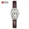 Reloj de Mujer Transfronterizo Ofns Moda Simple Retro Escala Romana Tres Manecillas Correa de Reloj de Cuarzo Elegante y Exquisito para Mujer