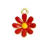 Aa-25 Flor Margarida Mais Vendida Acessórios para Joias DIY Pingente de Liga Esmaltada Brincos Flor de Cinco Pétalas Pingente de Colar