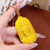 Colgante Tradicional de Latón Chapado en Oro del Bodhisattva Guanyin para Hombres y Mujeres, Estilo Chino Vintage, Cadena para Suéter Guanyin de Paz Eterna, Lujo Ligero