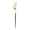 Vajilla de acero inoxidable Cuchillo para bistec occidental portugués, tenedor, cuchara, cucharilla de té, traje de regalo, vajilla de fábrica de cuatro piezas al por mayor