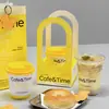 Taza de Café Estilo Ins de Celebridad de Internet Vaso de Papel Desechable Taza para Té con Leche con Tapa Vaso para Llevar Bebidas Calientes Embalaje Vaso con Logotipo Impreso