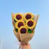 Tejido de Rosa Casero Día de San Valentín diy Ramo Hecho a Mano Material de Decoración Lana de Rosa Regalo del Día de la Madre