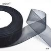 Gasa de nieve transparente de 4 cm y 45 m con gancho para sombrero, accesorios para el cabello, lazo de bricolaje, regalo de boda, cinturón, 50 yardas/rollo