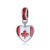 Explosiones Transfronterizas Colgante Bandera Panjia Pulsera Collar Colgante Casero DIY en Forma de Corazón Bandera Nacional Copa del Mundo