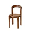 Silla de Comedor Nórdica de Madera Maciza Estilo Mid-Century Hogar Retro Sala de Estar Respaldo Colorida Diseñador Rey Silla Moderna Duradera