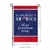 Nueva Bandera de Jardín del Día de la Independencia de Amazon Decoración de Atmósfera Festiva Bandera de Jardín de Lino de Doble Cara Bandera Colgante para Patio Exterior