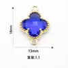 Colgante de Joyería de Aleación Estilo Coreano Accesorios DIY Colgante de Trébol de Cuatro Hojas con Incrustaciones de Cristal de Vidrio Pendientes Collar Venta al por Mayor