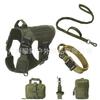 Coleira Tática Transfronteiriça Arnês Nylon Colete para Cão Grande Conjunto Coleira Arnês para Animais de Estimação Colete para Cão