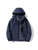 Chamarra de trabajo unisex con capucha, a prueba de viento, cálida, para hombre, abrigo casual para exteriores, primavera y otoño, multicolor, moderna y elegante
