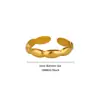 Anillo de Acero Inoxidable Chapado en Oro de 18K Geométrico de Corazón Europeo y Americano Lujo Accesible Nicho Diseño Asimétrico Anillo Abierto para Dedo Índice
