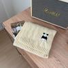Bufanda de Punto Bordada de Panda de Dibujos Animados Estilo Ins para Niños, Nueva Llegada Otoño e Invierno, Bufanda Cálida de Diamantes Versátil para Niños y Niñas