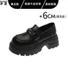 Em estoque~Mocassins Plataforma de Couro Genuíno com Solado Grosso Femininos 2026 Novo Estilo Salto Bloco Sapatos Pequenos de Couro Confortáveis para os Pés Sapatos para o Dia a Dia