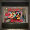 Feliz Año Nuevo Pegatinas Decorativas para Ventana Año del Cordero Festival de Primavera Calcomanías de Ventana con Letras de Colores Hola2027 Pegatinas Electrostáticas para Puertas de Vidrio