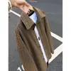 Jaqueta Camisa Xadrez Houndstooth Retro Americana Preta Masculina High-End Malandro Cool Nápoles Padrinho Manga Longa