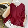Camisa de Chiffon Vermelha para Mulheres, Novo Estilo Primavera 2025, Moda de Alto Padrão, Tamanho Grande, Casual, Elegante, Versátil, Manga Longa