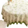 Mantel redondo estilo Ins, impermeable, a prueba de aceite, lavable, nuevo modelo 2025, de alta gama, lujo ligero, mantel floral para mesa de centro para uso doméstico