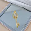 [Oro Real de Cobre] Llave Casual Viaje Personalizado Comercio Exterior Transfronterizo DIY Joyería Hecha a Mano Cobre Circonio Microincrustado Colgante