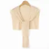 Xale de tricô com imitação de lã fina transfronteiriço para mulheres, xale pequeno vazado para primavera e outono, protetor de ombro moderno e simples, adequado para ambientes com ar condicionado
