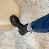 Botines de cuero suave, suela gruesa, con plataforma, para mujer, colección otoño/invierno 2026, elásticos, ajustados, forrados de felpa, con tacón grueso, botas de moda