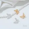 Banhado a Ouro 14K Banhado a Cobre Zircônio Borboleta Espaçadores Contas Artesanal DIY Fio de Cristal Pulseira Colar Acessórios de Joia Material