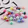 Pingente Cor Macaron Banhado Cor Sólida Formato de Coração Contas Soltas DIY Artesanal Miçangas Chaveiro Materiais Acessórios de Joias