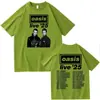 Camiseta Oasis Live 25 Tour 2026 Unissex Casual Gola Redonda Manga Curta Unissex Estilo de Rua Anos 2000