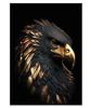 Póster de metal con diseño de león y águila dorada negra, arte de pared, ciervo nórdico, tigre, lobo, cisne, pintura decorativa para sala de estar