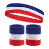 Conjunto de tres piezas de pulsera de baloncesto deportiva con toalla combinada de arcoíris, altamente elástica y absorbente de sudor.