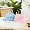 Nova Bolsa de Armazenamento Multifuncional, Bolsa de Maquiagem Lisa com Laço, Bolsa Divertida, Pequena Bolsa de Mão para Viagem, Bolsa de Armazenamento