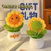 Decoração de Mesa Girassol Enfeites Artesanais Decoração de Escritório Flor Tecida Produto Acabado Presente de Aniversário para Mulheres Novo Estilo