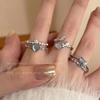 Venta caliente transfronteriza anillo abierto de circón Moonlight amor púrpura juego de 3 piezas anillo para dedo índice femenino nicho anillo ajustable