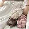 Almohada Nórdica Tejida a Mano para Mesita de Noche, Decoración para Sofá de Sala de Estar, Almohada Retorcida para Cama, Cojín Decorativo para Sofá de Terciopelo Dorado