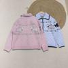 Tejidos de Otoño e Invierno Nuevos Felpa Suave Colorida Rayada Chaqueta Cardigan Femenina Tops para Mujeres