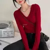 Camiseta Casual de Manga Larga con Capucha Corta Ajustada Nueva de Otoño para Niñas de AliExpress Europeo y Americano