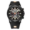 Reloj Cronógrafo Deportivo Reward para Hombre Banda de Silicona Amigable con la Piel Luminoso Resistente al Agua Calendario Reloj de Pulsera de Cuarzo Rd83016M