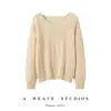 Novo suéter 100% puro cashmere para mulheres, gola V grande, suéter trançado, caimento solto, fio duplo, espessado, malha de manga longa