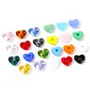Pingente de Coração Oco de Vidro Colorido Feito à Mão Coração de Pêssego Furo Grande Acessórios para Joias DIY Pulseira Colar Brincos