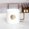 Taza de cerámica retro de gran capacidad con tendencia de onda, creativa, con relieve, personalidad, bronce, para café, LOGO personalizado