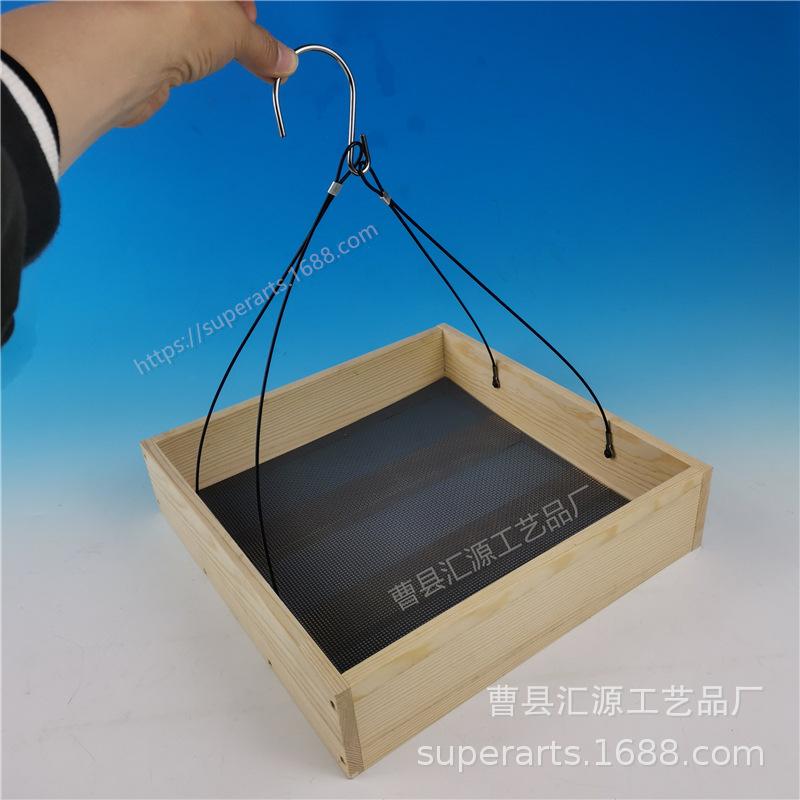 5 厂家定做出口外贸英国美国野鸟小鸟正方形挂钩木质喂鸟台 家