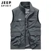 Chaleco de Pesca Casual para Hombre Primavera y Verano 2025 Ropa de Trabajo para Hombre Talla Grande Multibolsillos Chaleco de Secado Rápido