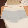 Cueca Boxer Feminina, Tipo A, Algodão Puro, Antibacteriana, Gancho Estendido, Respirável, Ajustada ao Quadril, Estilo College, Dois em Um