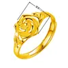 Una Variedad de Anillos de Oro Vietnamitas con Diseños de Flores Huecas de Tres Capas, Anillos de Compromiso para Novias, Delicados Anillos Decorativos de Oro Arena Florales