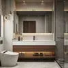 Nuevo Gabinete de Baño Integrado Sin Costuras de Doble Capa de Pizarra con Lavabo Combinado de Madera de Nogal Estilo Chino para Hotel y Casa de Huéspedes
