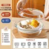 Recipiente para aquecer no micro-ondas para uso doméstico, resistente a altas temperaturas, com bandeja para cozinhar no vapor, tigela de vidro, vaporizador para aquecer pães, dispositivo de cozimento a vapor