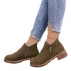 Otoño 2023 nuevo europeo y americano tacón bajo comercio exterior talla grande Botas Martin para mujer gamuza cremallera lateral moda botines cortos venta al por mayor