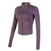 Cuello alto Adelgazante Ropa exterior deportiva para mujer Ropa de fitness Chaqueta ajustada Top para yoga y running Alta elasticidad Manga larga Otoño e Invierno
