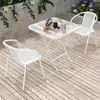 Mesas y Sillas de Exterior para Patio y Balcón, Muebles de Ocio Blancos para Exterior, Mesa de Café Plegable Impermeable y Resistente al Sol para Comer al Aire Libre